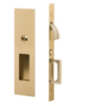 Emtek 2195 Knurled Narrow Modern Rectangular Privacy Pocket Door Mortise Lock for 2-1/8" Thick Doors