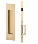 Emtek 2196 Knurled Narrow Modern Rectangular Dummy Pocket Door Mortise Lock for 2" Thick Doors