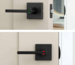 Kwikset 730HFL SQT IND Halifax Privacy Leverset with Square Rosettes with Privacy Occupancy Indicator