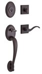 Baldwin SCCOLxCURLTSR Reserve Columbus Single Cylinder Handleset with Curve Lever and Traditional Square Rosette for Left Handed Doors