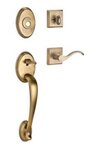 Baldwin FDCOLxCURLTSR Reserve Columbus Full Dummy Handleset with Curve Lever and Traditional Square Rosette for Left Handed Doors