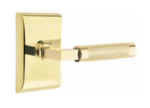 Emtek L-Square Knurled 5051 SD Select Brass Single Dummy Lever with Neos Rosette for Left Handed Doors product