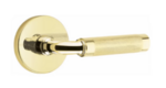 Emtek R-Bar Smooth 5109 Select Brass Passage Leverset with Disk Rosette for Right Handed Doors product