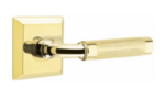 Emtek R-Bar Knurled 8531 Select Brass Full Dummy Leverset with Quincy Rosette product