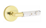 Emtek T-Bar Terrazzo 5059 SD Select Brass Single Dummy Lever with Disk Rosette for Right Handed Doors product