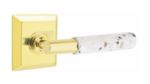 Emtek T-Bar Terrazzo 8531 Select Brass Full Dummy Leverset with Quincy Rosette product