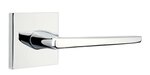 Emtek Hermes 5210 Brass Modern Privacy Leverset with Square Rosette for Left Handed Doors