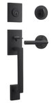 Baldwin SCLAJxTUBCRRSMT Reserve La Jolla Single Cylinder Handleset with Tube Lever and Contemporary Round Rosette with SmartKey Cylinder