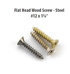 Emtek 100PK-12FHWS13 Flat Head Wood Hinge Screw - Steel (#12 x 1-1/4) 100 Pack