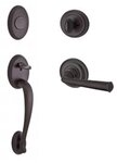 Baldwin FDCOLxFEDRTRR Reserve Columbus Full Dummy Handleset with Federal Lever and Traditional Round Rosette for Right Handed Doors